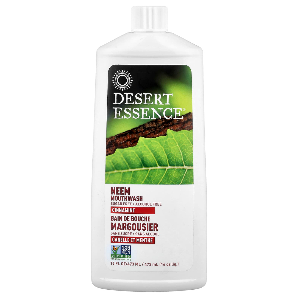 Desert Essence, ополаскиватель для рта с нимом, корица и мята, 473 мл (16 жидк. унций)