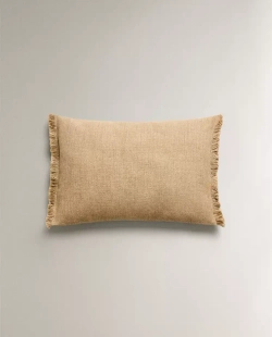 ZARA HOME НАВОЛОЧКА ДЛЯ ДЕКОРАТИВНОЙ ПОДУШКИ С БАХРОМОЙ, ПЕСОЧНЫЙ