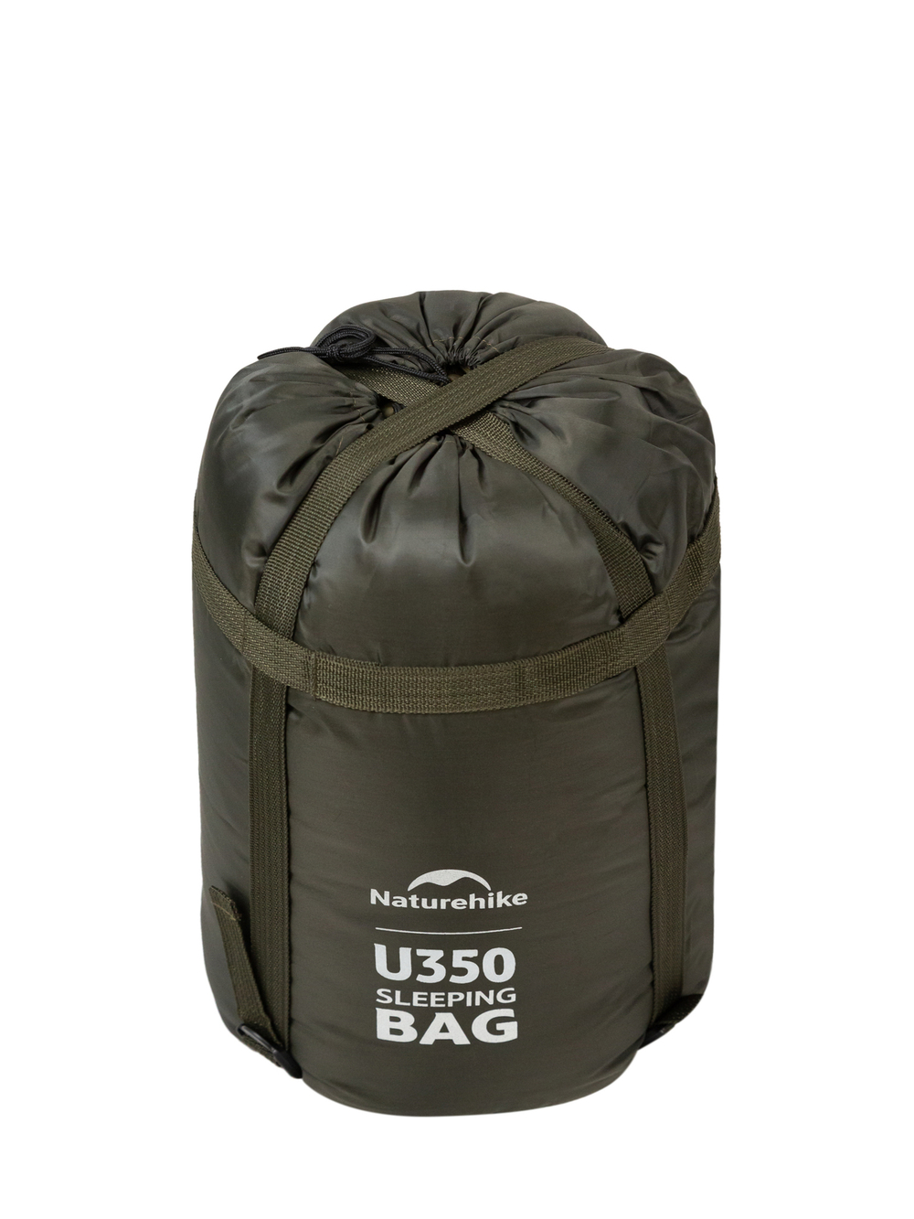 Спальный мешок Naturehike U350 с капюшоном, хаки (NH20MSD07), молния справа