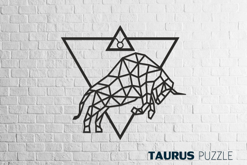 Деревянный декор настенный, панно, сборная модель EWA Design Знаки Зодиака Телец