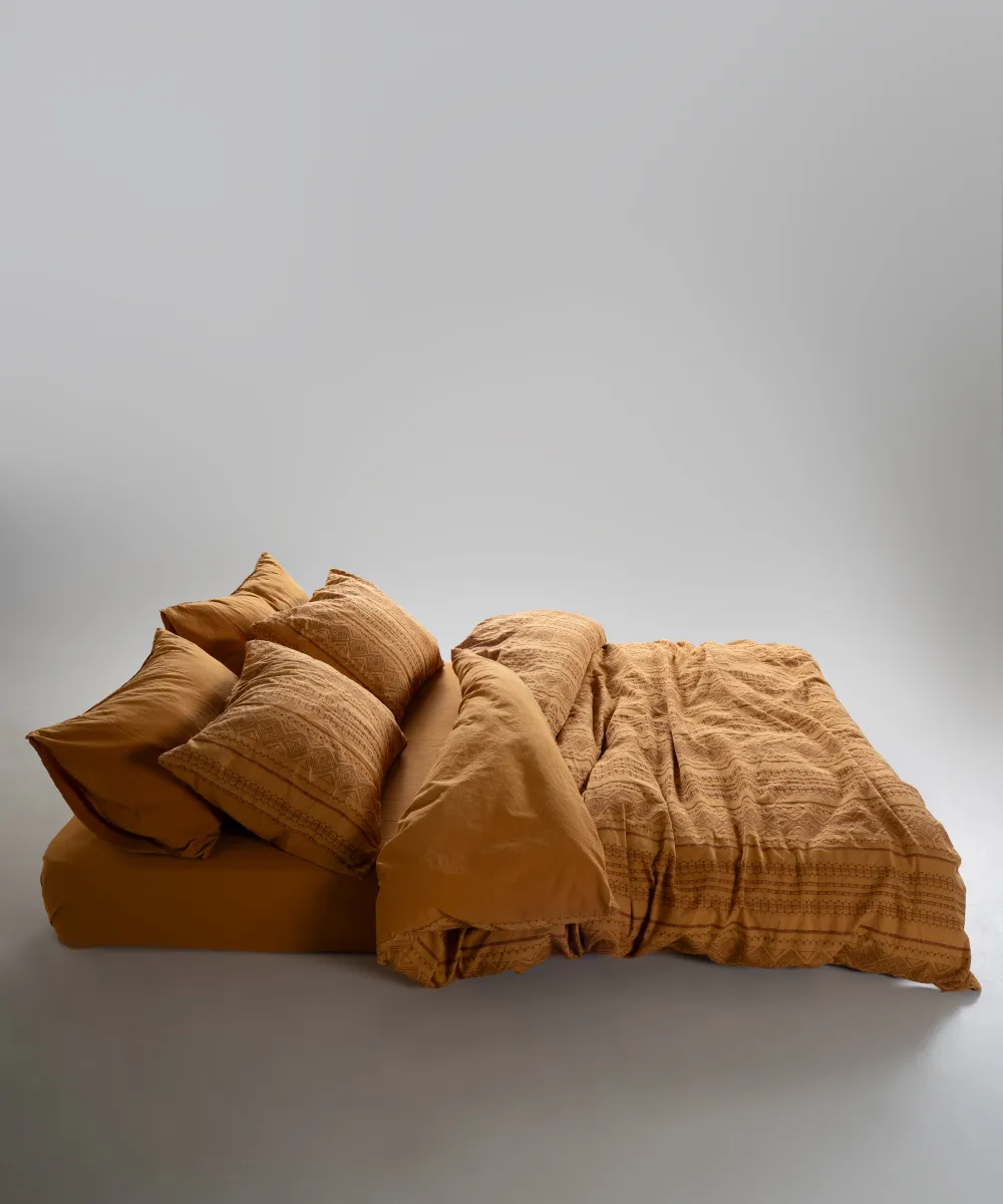 Lımasso КПБ 4 пр. Coastal Trio Mustard ЕВРО пододеяльник 200*220, простынь 240*260, наволочки 50*70 2шт — фото 2