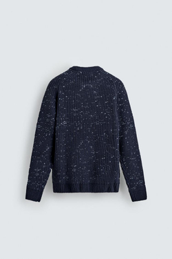 ZARA КОНТРАСТНЫЙ СВИТЕР , МОРСКОЙ СИНИЙ