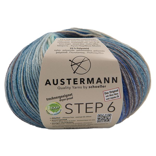 Пряжа Austermann (Аустерманн) Step 6 Irish Rainbow Colours / уп.5 мот. по 100 г, 410м, Лох-Несс