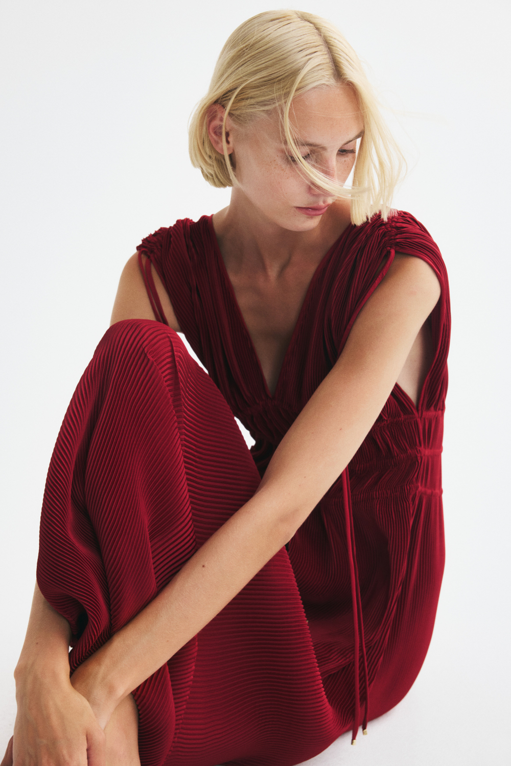 Платье со шнурками на плечах - H&M