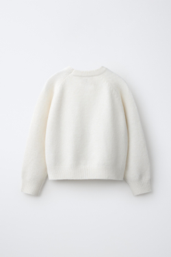 ZARA ОДНОТОННЫЙ СВИТЕР, ЭКРЮ