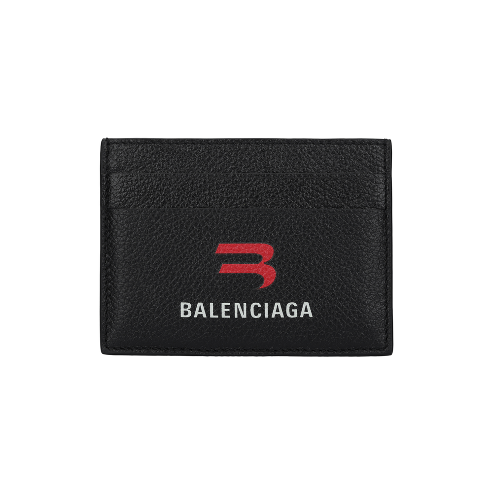 Balenciaga Cash Grained Calfskin Card Holder Men"s Black