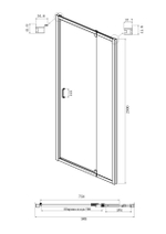 Душевое ограждение Ambassador Elysium 111021104KX-90KX (100х90х200) прямоугольник,хром,стекло прозрачное,распашная,2 места