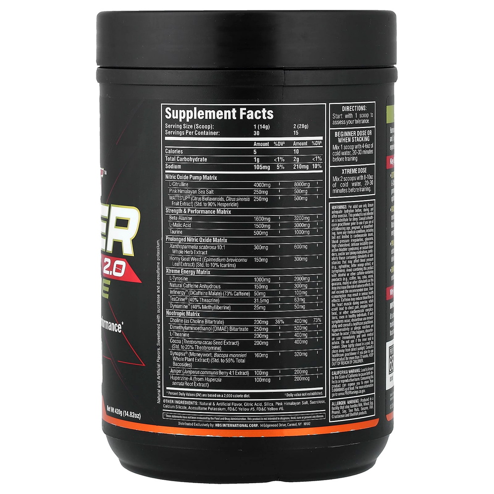 ALLMAX, Impact™ Igniter Xtreme 2.0, со вкусом апельсина, 420 г (14,82 унции)