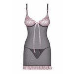 Графитовая сорочка с розовым кружевом Dovelia Chemise (46-48) (Цвет: серый, розовый)