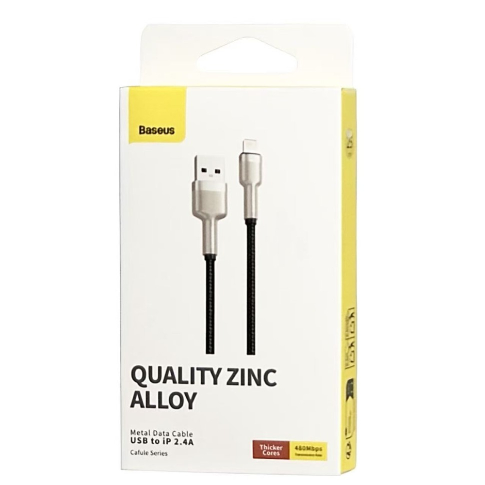 Usb Кабель-зарядка Lightning Baseus Cafule 2.4A 25см (CALJK-01) черный