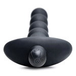 Черные анальные бусы с вибрацией и пультом ДУ 28X Remote Control Vibrating Silicone Anal Beads - 19 см. (Цвет: черный)