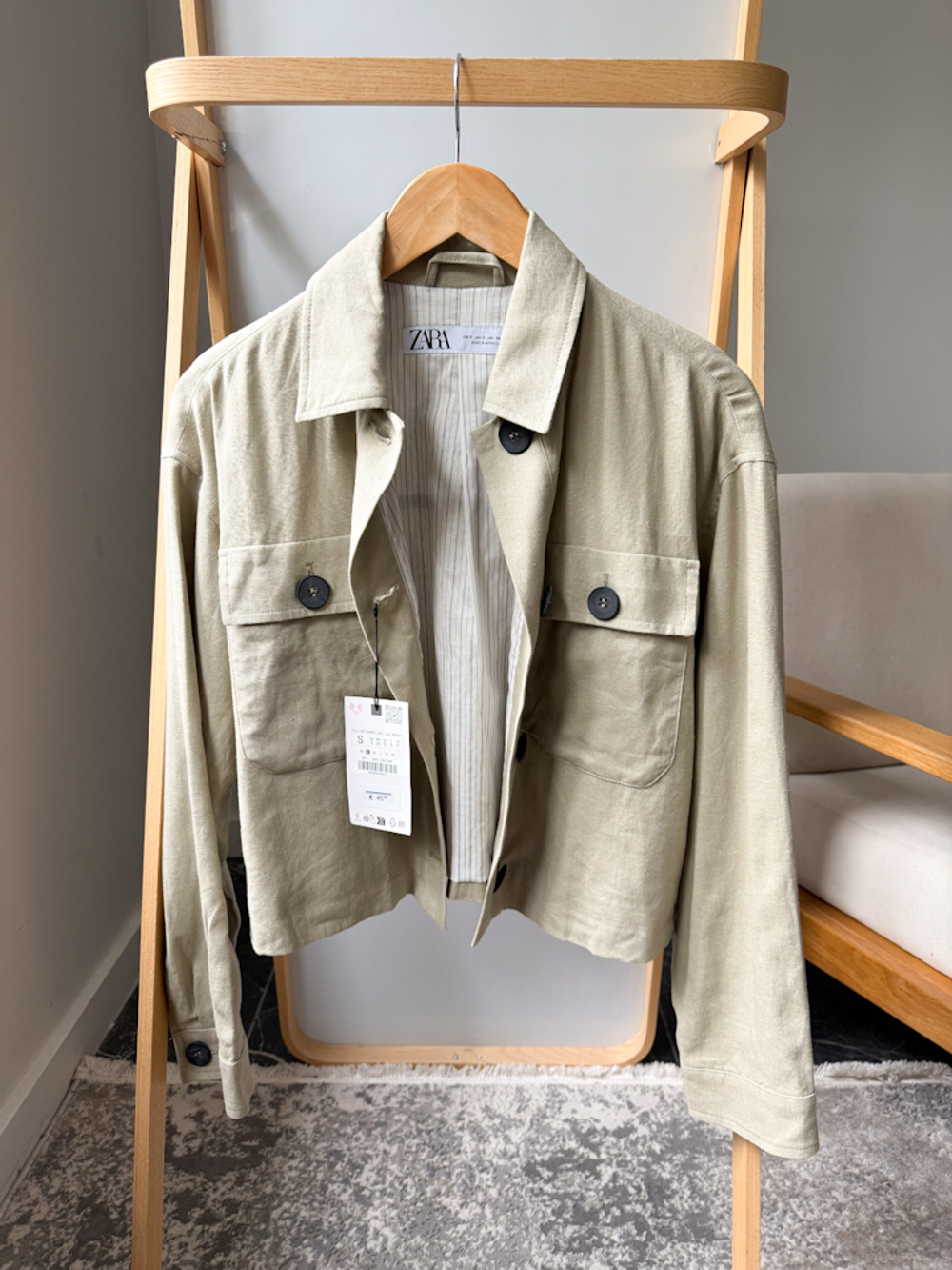 Новый жакет из льна с вискозой Zara, S
