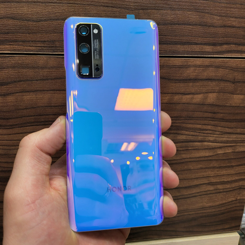 Крышка для Honor 30 Pro Plus - задняя стеклянная панель "хорошее качество" (серебристо-сиреневого цвета)
