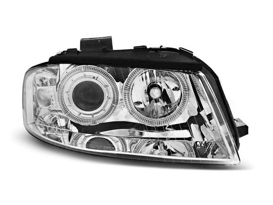 Передние фары Audi A3 8P angel eyes chrome