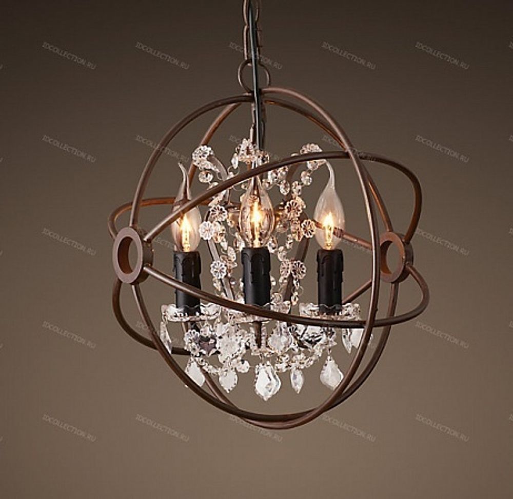 Люстра FOUCAULT'S TWIN-ORB CLEAR CRYSTAL Restoration Hardware 68060349