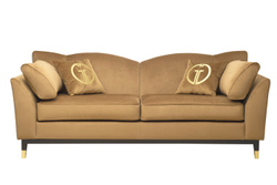Диван треxместный 92x92x228см Garda Decor Siena велюровый золотой