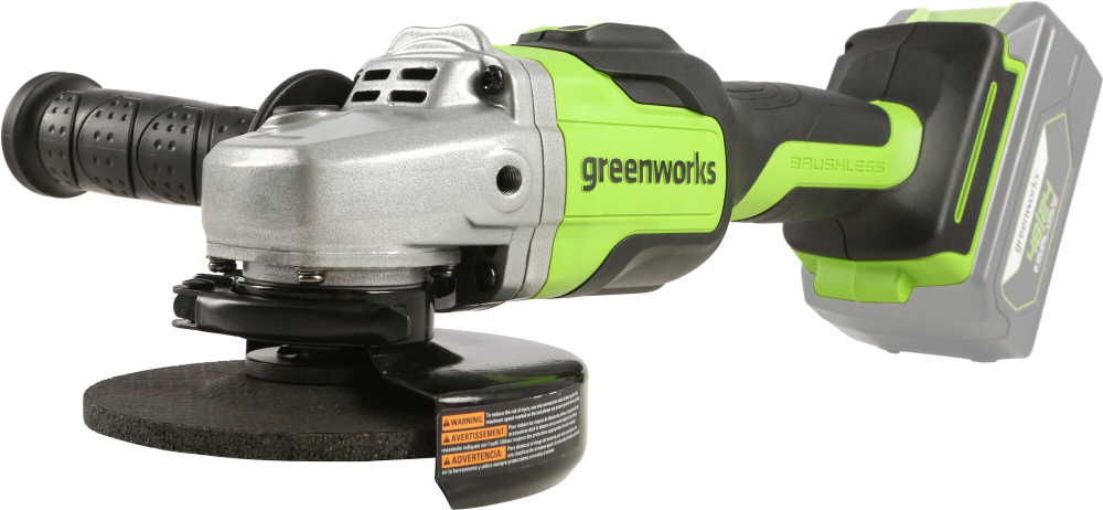 УШМ GREENWORKS 24V,125 мм,10500об/мин,1хАКБ 4Ач/ЗУ,б/щ (3200207UB)