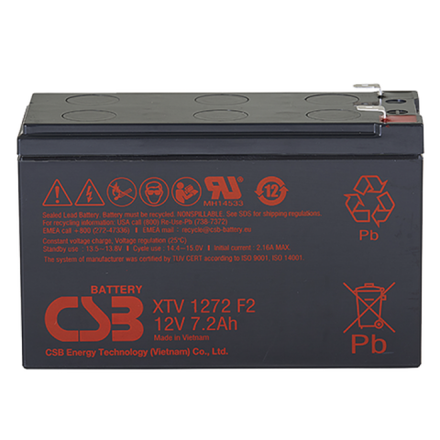 Аккумулятор CSB XTV1272 F2 ( 7,2Ач / 12В ) AGM