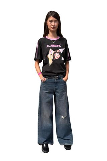 ZARA ФУТБОЛКА С ПРИНТОМ LISA ©, ЧЕРНЫЙ