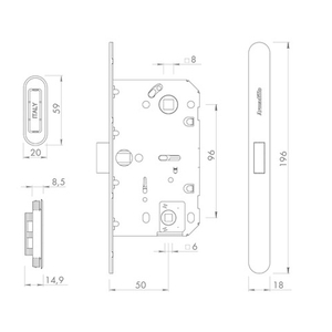Магнитная защелка ARMADILLO WC GRAVITY.PRO G01.196.50.96 AC медь /60703/