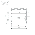 Профиль LINE-S-5050-2000 WHITE (Arlight, Алюминий)