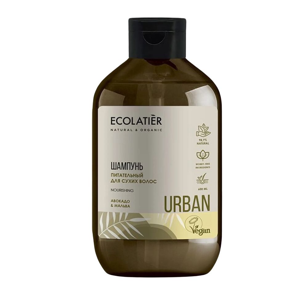 Urban Шампунь для сухих волос Питательный Авокадо и Мальва 600мл (Ecolatier)