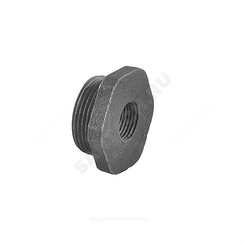 Заглушка (пробка) проходная 1 1/4"x3/4" левая резьба для чугунных радиаторов QLCX