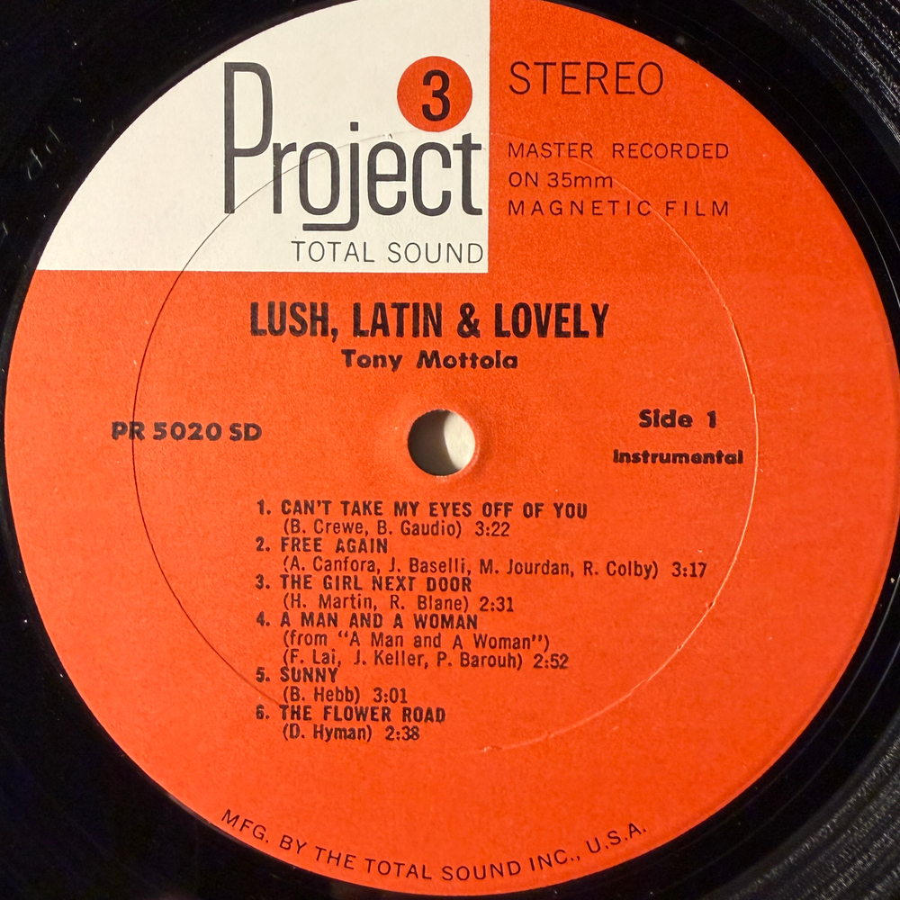Tony Mottola ‎– Lush, Latin & Lovely (США 1968г.)