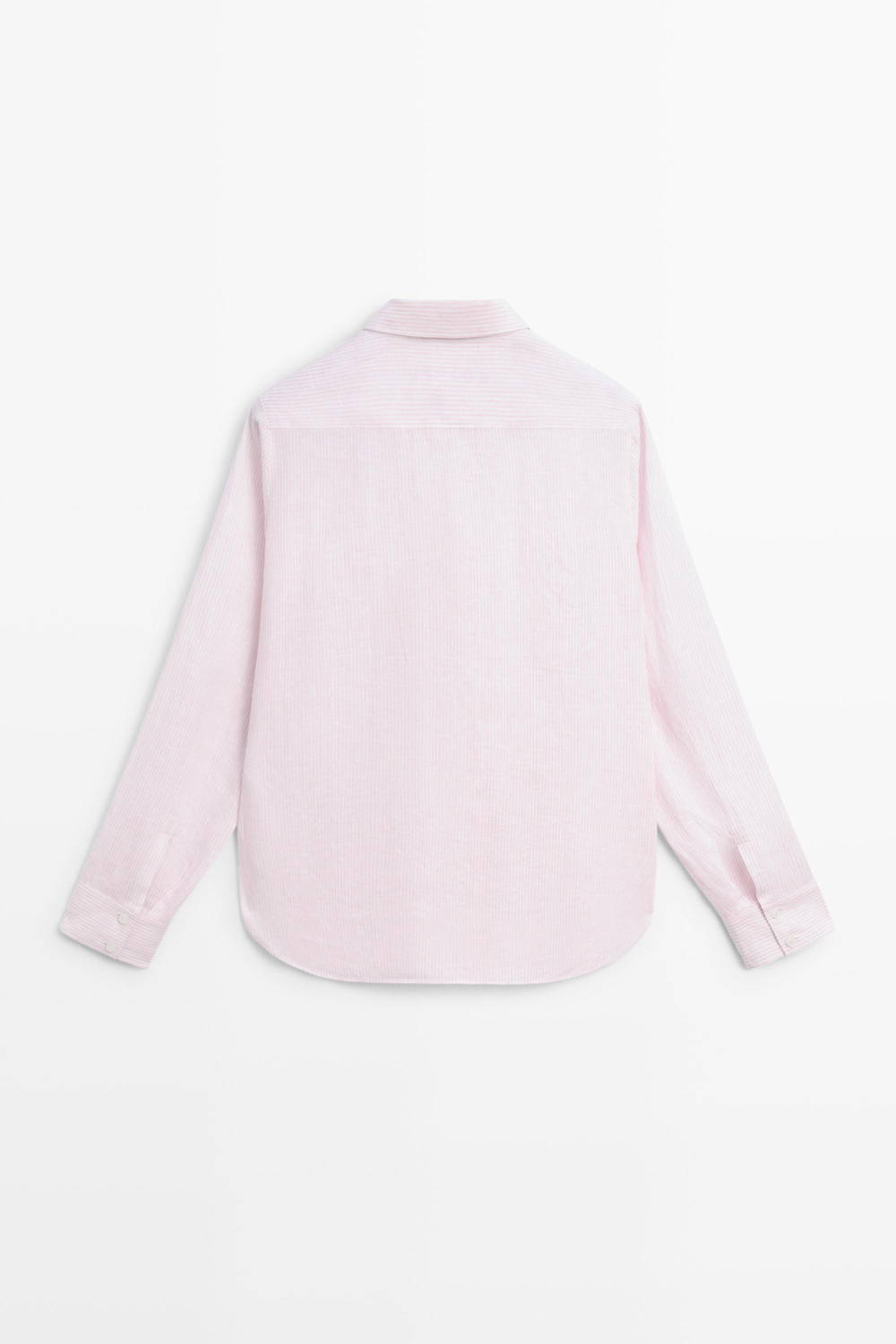 Massimo Dutti Рубашка из 100% льна в полоску, розовый