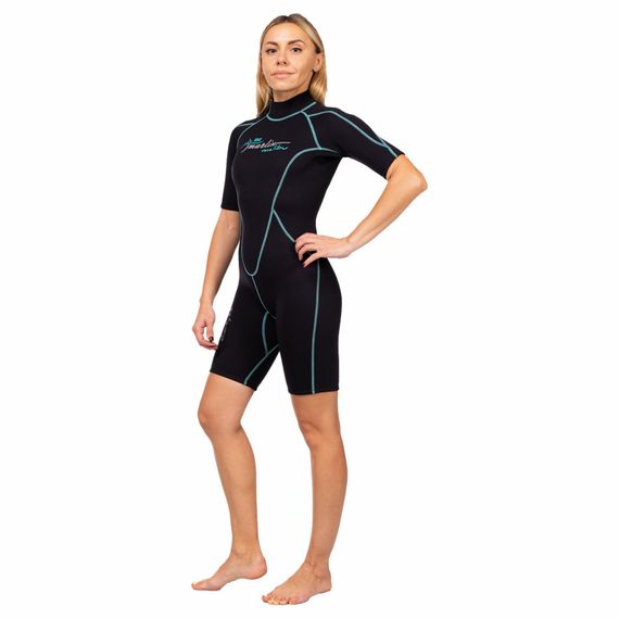 Гидрокостюм женский Marlin Malibu Shorty Lady 2,5 мм черно-голубой