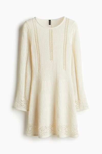 Мини-платье из трикотажа с узором в дырочку - H&M