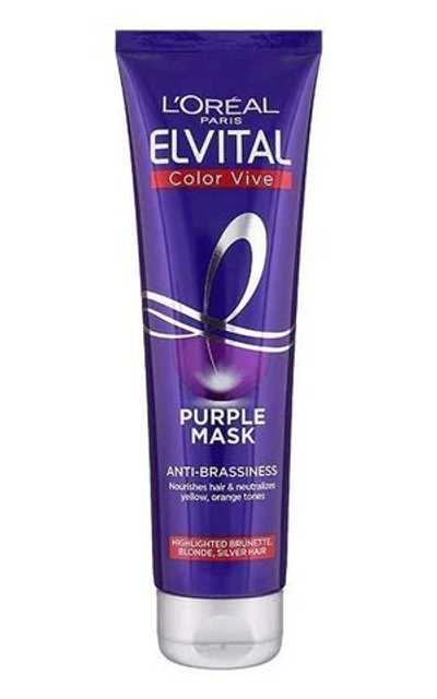 Маска для волос для нейтрализации желтизны и оранжевого тона Elvital Color Vive Purple 150 мл (Франция)