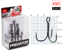 Крючки-тройники Lucky John PREDATOR LJH234 №3/0, 5 шт.