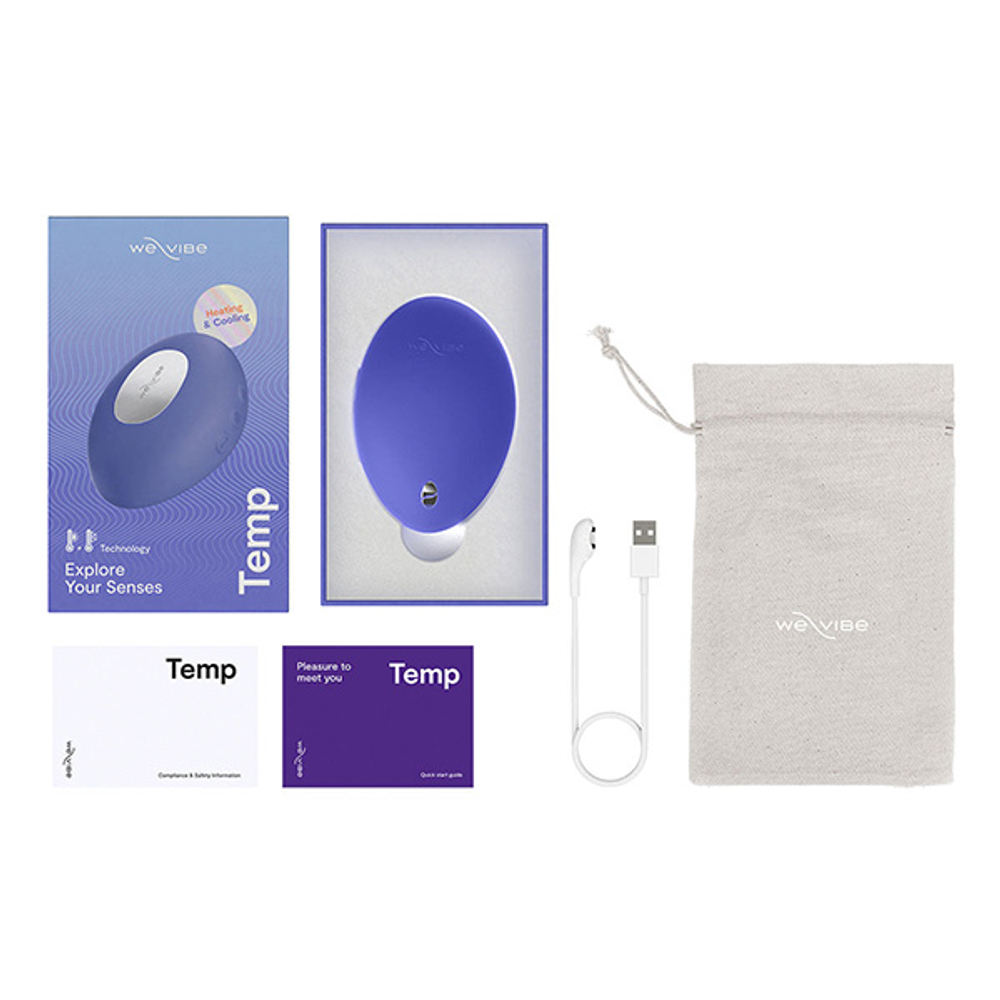Сиреневый клиторальный вибратор 9,6см We-Vibe Temp Heating & Cooling Massager Lavender Blue SNHS1SGE