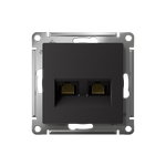 SE AtlasDesign Карбон Розетка двойная компьютерная RJ45+RJ45, кат.5E, механиз