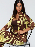 Костюм летний шелковый "ART SILK", 713.9054.09.11, цвет монстера лимон