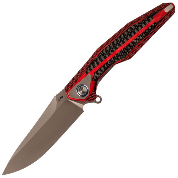 Цена наНож складной Tulay Rikeknife, сталь 154CM, рукоять G10/карбон, красный
