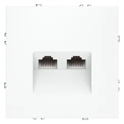 Розетка компьютерная двойная RJ45+RJ45 Cat 6 Voltum S70 Белый матовый VLS060202