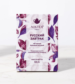 Чай в пирамидках черный NIKTEA Russian Breakfast, NIKTEA Русский завтрак