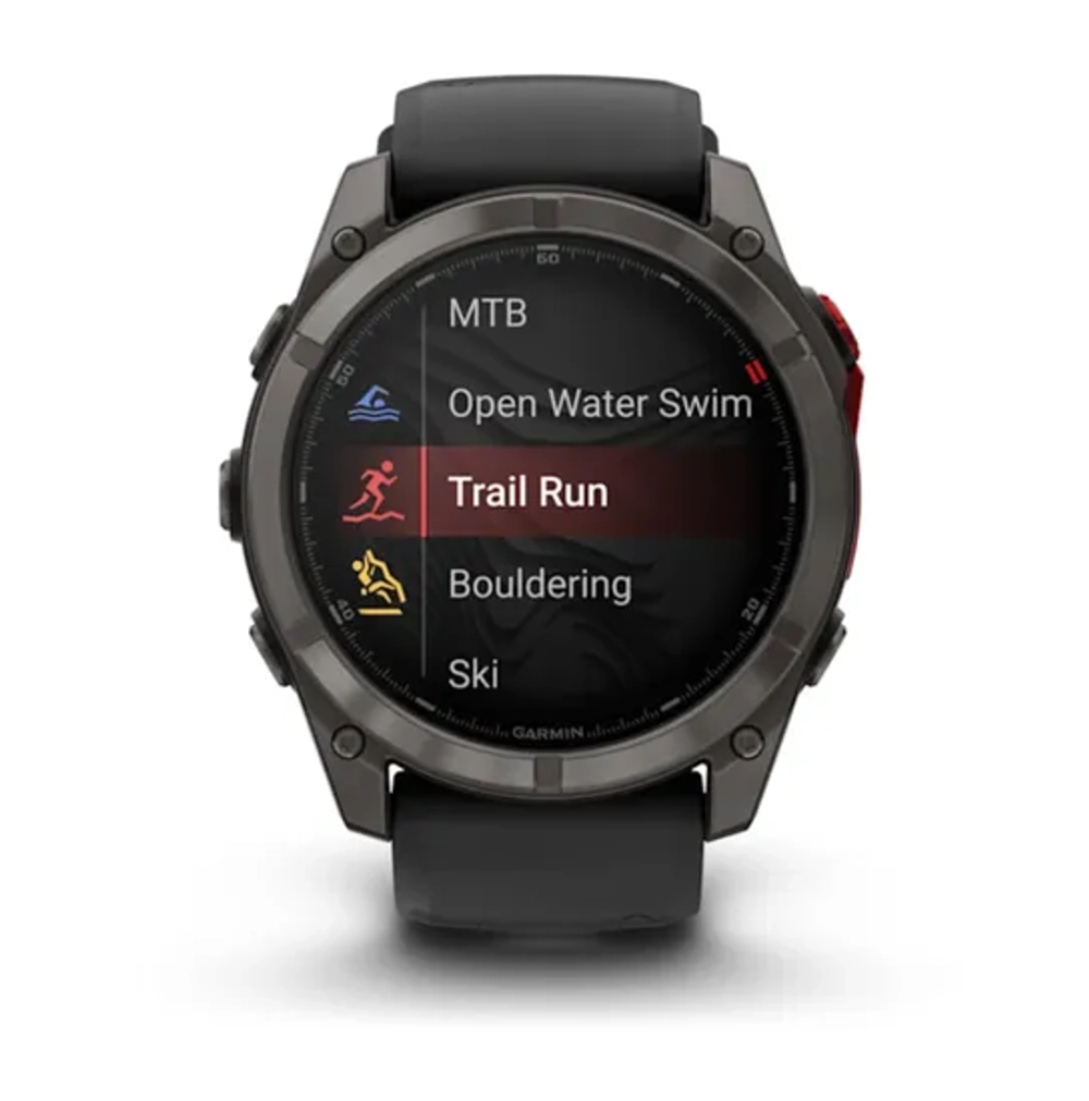 Garmin Fenix 8 PRO 51мм MicroLED Sapphire Carbon Gray DLC Titanium with Black/Pebble Gray Silicone Band
