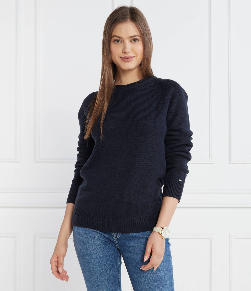 Хлопковый свитер mid gg c-nk Tommy Hilfiger - темно-синий(WW0WW41171)