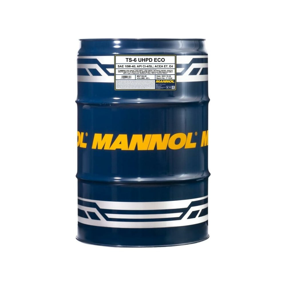 Синтетическое моторное масло MANNOL TS-6 SAE 10W40 UHPD Eco (60л.)