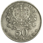 50 сентаво Португальская Республика (1911-1969) 1967 год, Португалия. aUNC
