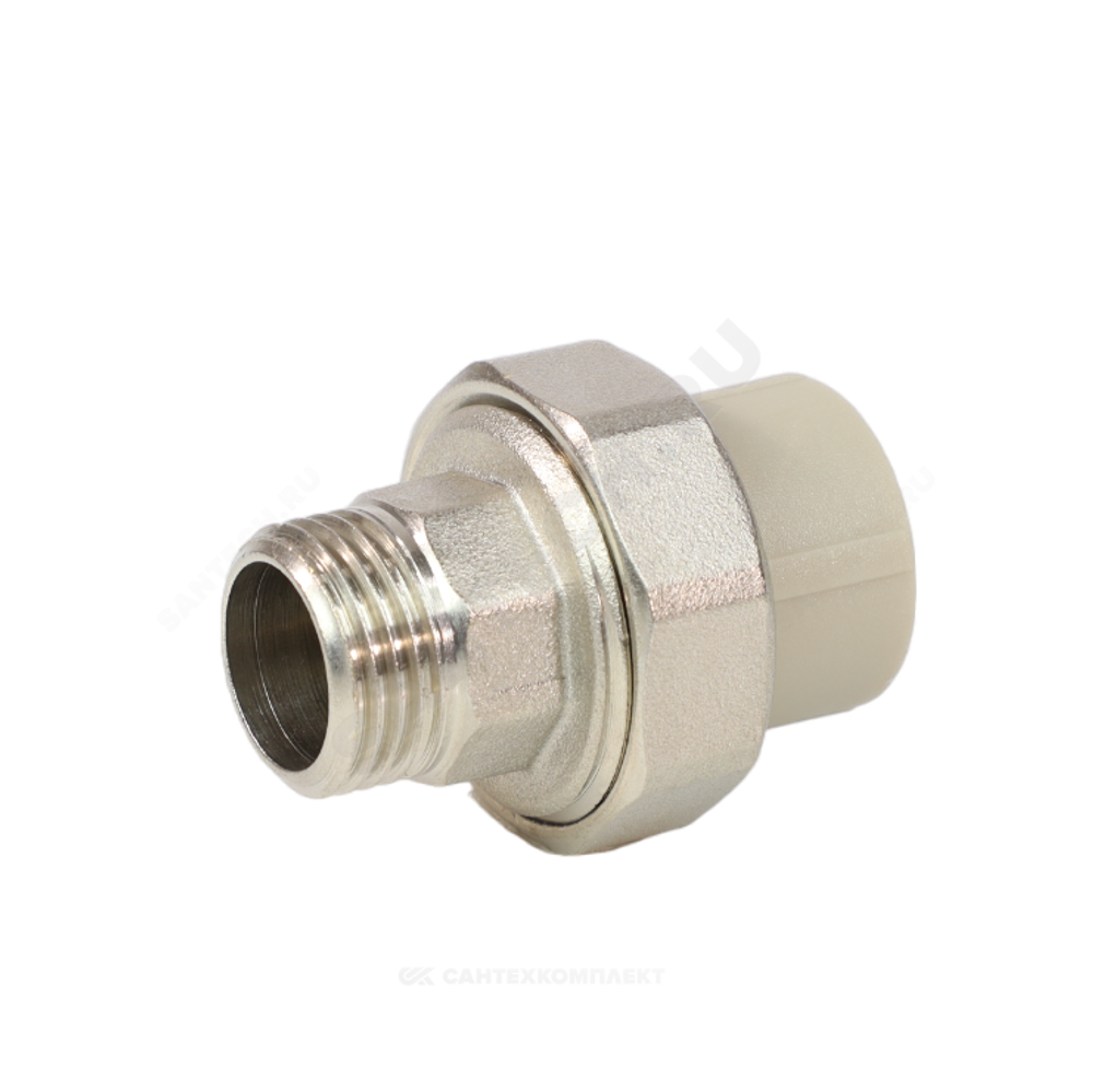 Муфта PP-R комбинированная разъемная серая Дн 20х1" НР VALFEX 10156125Г