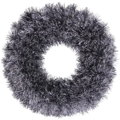 Венок декоративный TINSEL «Яркие переливы» 38 см, Графит