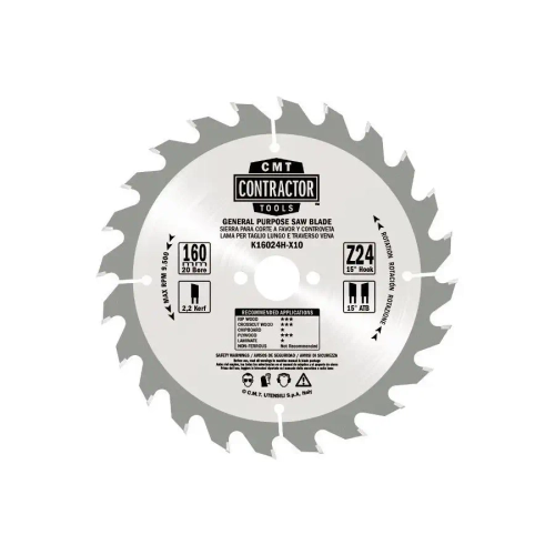 Диск пильный 216x2.4/1.6x30 Z24 ATB-5NEG CMT K21624M-X10