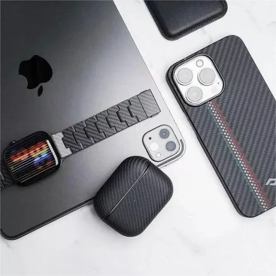 Описание Чехол PITAKA MagEZ Case для AirPods Pro 2 черно-серый кевлар