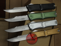 Нож Microtech Troodon 3 BOWIE Gray - рукоять серый алюминий