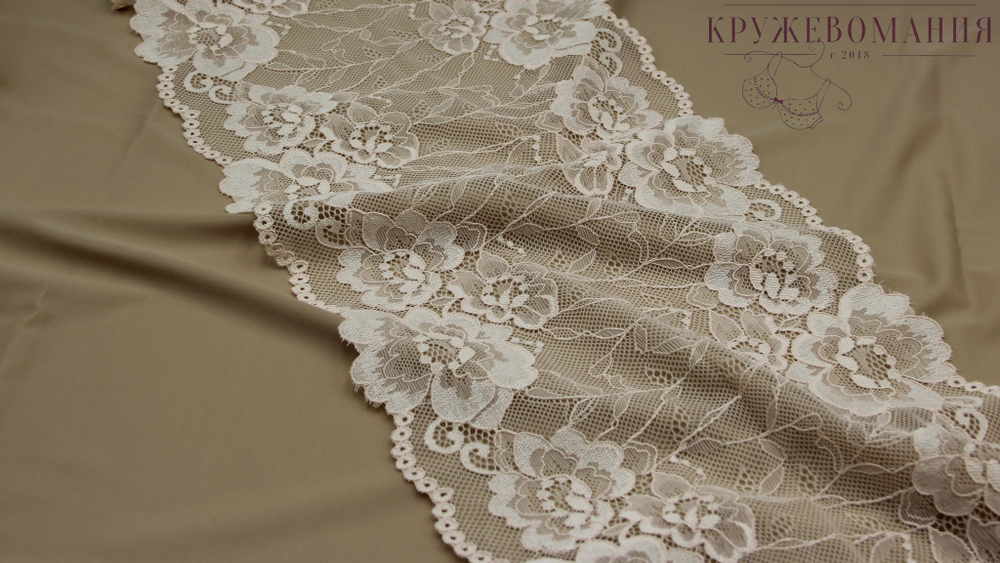 Эластичное кружево, ОПТ, 20,5 см, персик (Арт: EK-2307), м