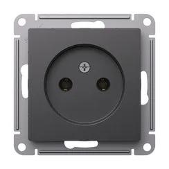 Розетка без заземления без шторок Systeme Electric AtlasDesign Базальт ATN001441